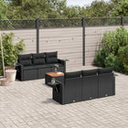 Loungeset 7-delig poly rattan zwart