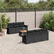 Loungeset 7-delig poly rattan zwart