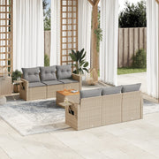 Loungeset 7-delig poly rattan beige