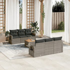 7-piece Lounge Set with Cushions poly rattan grey