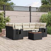Loungeset 7-delig poly rattan zwart