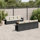 9-piece lounge set with cushions poly rattan black