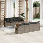 Loungeset 9-delig poly rattan grijs