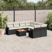 Loungeset 9-delig poly rattan zwart