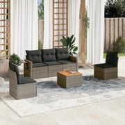 Loungeset 6-delig poly rattan grijs