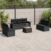 Loungeset 8-delig poly rattan zwart