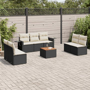 Loungeset 8-delig poly rattan zwart