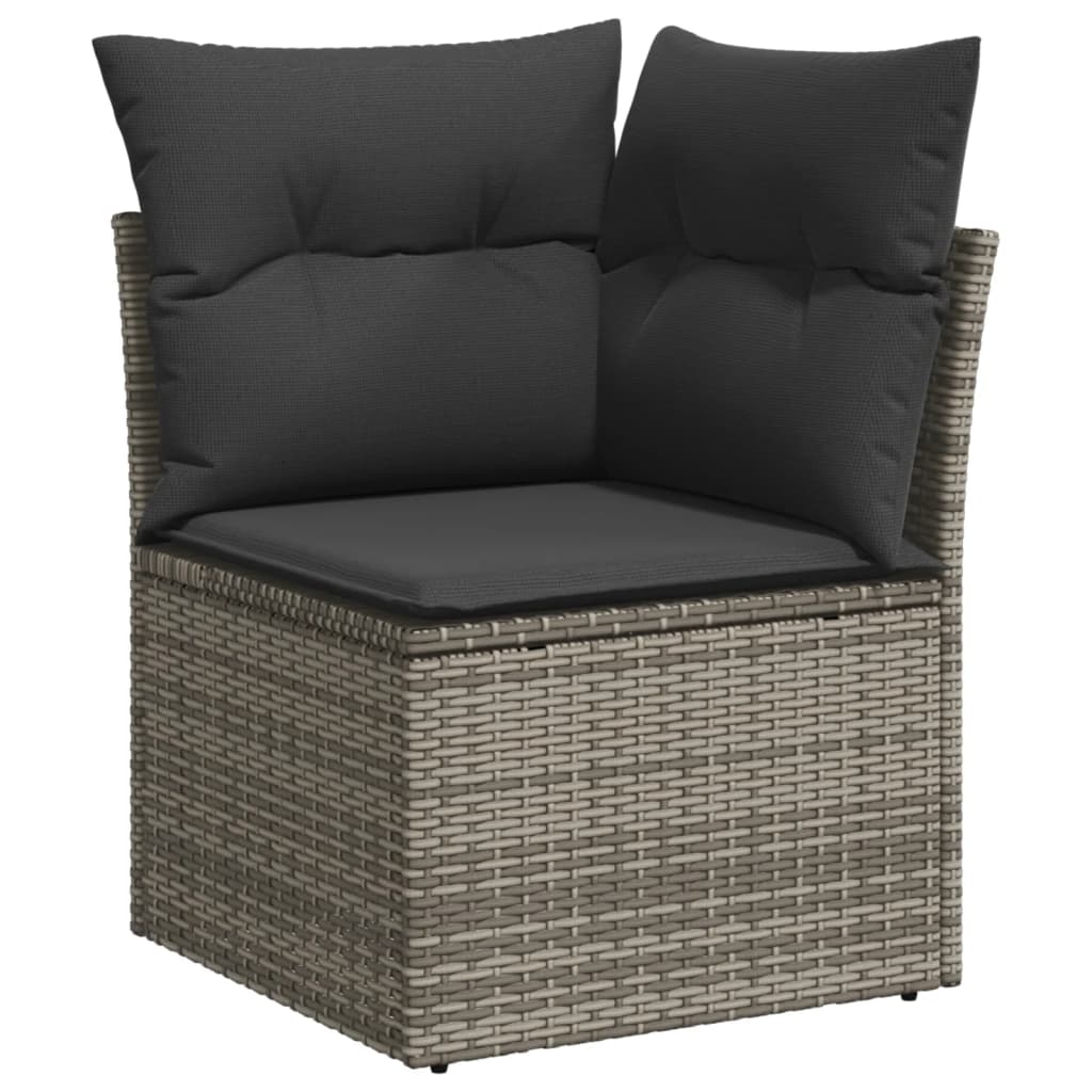 5-Delige Loungeset Met Kussens Poly Rattan Grijs