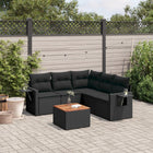 Loungeset 6-delig poly rattan zwart