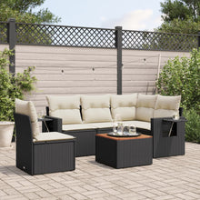 6-Delige Loungeset Met Kussens Poly Rattan Zwart