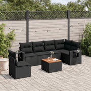 Loungeset 7-delig poly rattan zwart