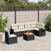 Loungeset 7-delig poly rattan zwart