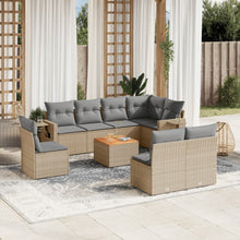 9-Delige Loungeset Met Kussens Poly Rattan Beige