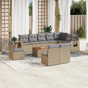 Tuinset 11-delig poly rattan beige