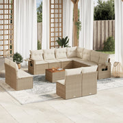 Loungeset 12-delig poly rattan beige
