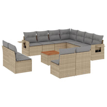 12-Delige Loungeset Met Kussens Poly Rattan Beige