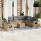 Loungeset 10-delig poly rattan beige