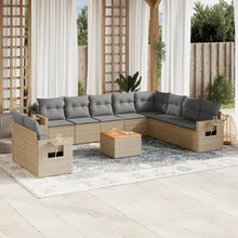 11-Delige Tuinset Met Kussens Poly Rattan Beige