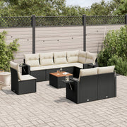 Loungeset 9-delig poly rattan zwart