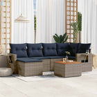 7-piece garden sofa set with cushions, grey poly rattan
