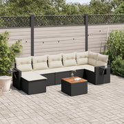 Loungeset 8-delig poly rattan zwart
