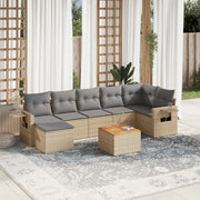Loungeset 8-delig poly rattan beige