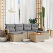 Loungeset 7-delig poly rattan beige