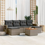 Loungeset 7-delig poly rattan grijs