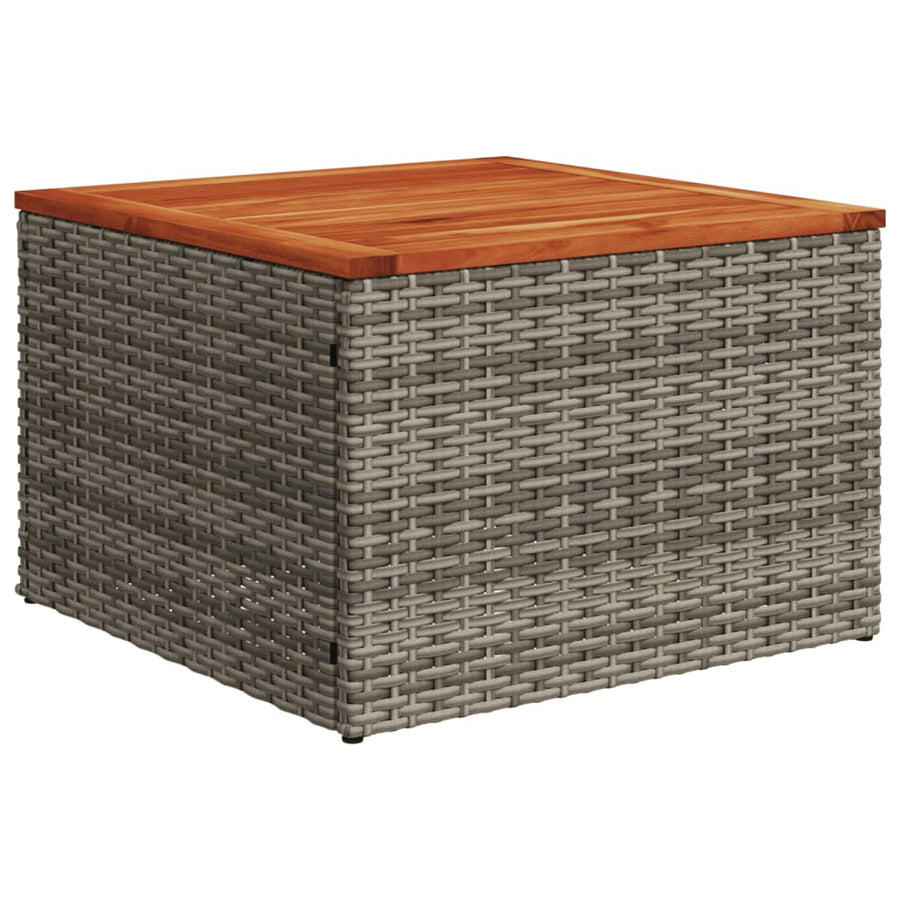 10-delige tuinbankset met kussens, grijs polyrotan