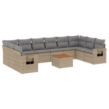11-Delige Tuinset Met Kussens Poly Rattan Beige