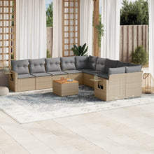 11-Delige Tuinset Met Kussens Poly Rattan Beige