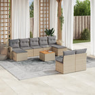 Loungeset 10-delig poly rattan beige