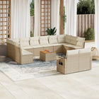 Loungeset poly rattan 13-delig beige