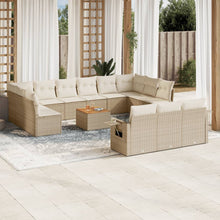 14-Delige Loungeset Met Kussens Poly Rattan Beige