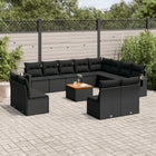 Loungeset 13-delig poly rattan zwart