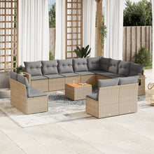 13-Delige Loungeset Met Kussens Poly Rattan Beige