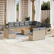 14-Delige Loungeset Met Kussens Poly Rattan Beige