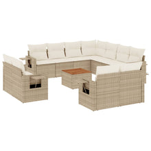 12-Delige Loungeset Met Kussens Poly Rattan Beige