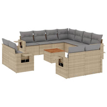 12-Delige Loungeset Met Kussens Poly Rattan Beige