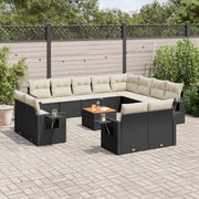 Loungeset 13-delig poly rattan zwart