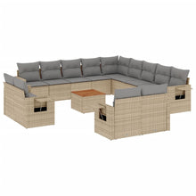 14-Delige Loungeset Met Kussens Poly Rattan Beige