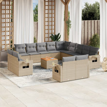 14-Delige Loungeset Met Kussens Poly Rattan Beige