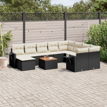 11-Delige Loungeset Met Kussens Poly Rattan Zwart