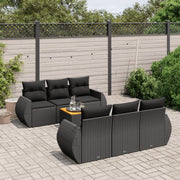 Loungeset 7-delig poly rattan zwart