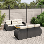 Loungeset 7-delig poly rattan zwart