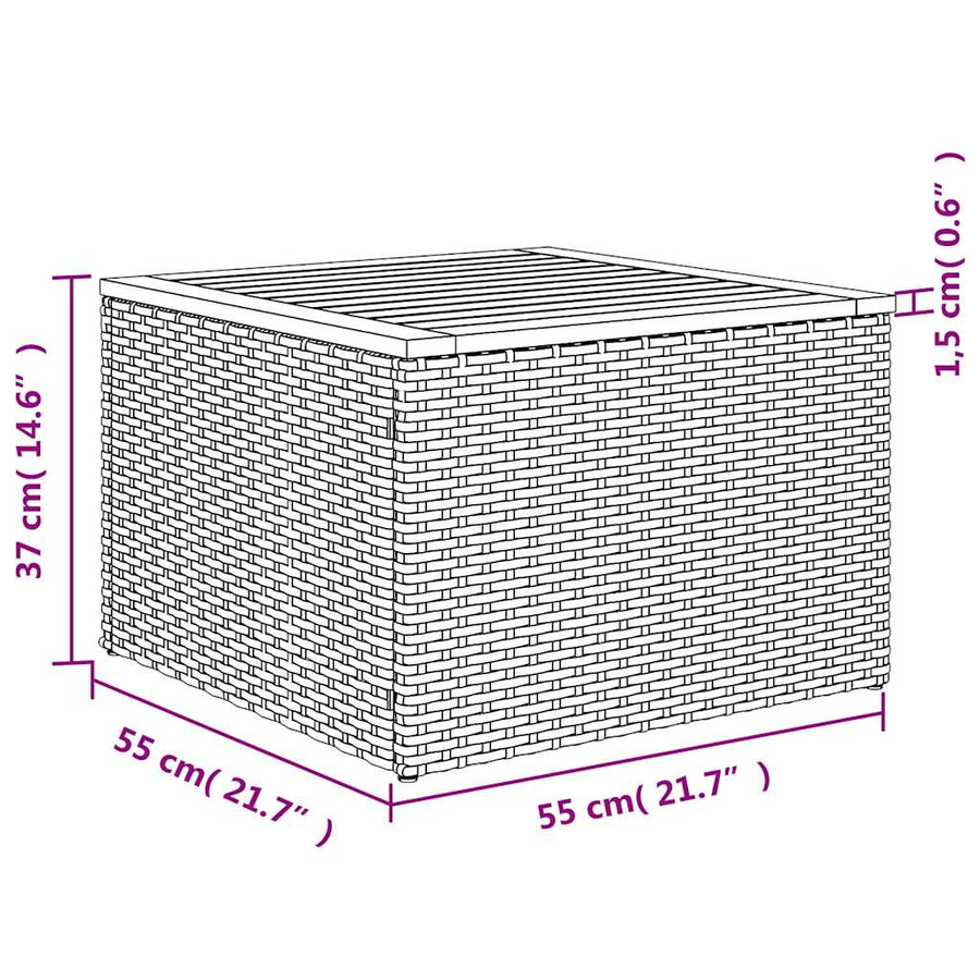 7-delige tuinbankset met kussens, grijs polyrotan