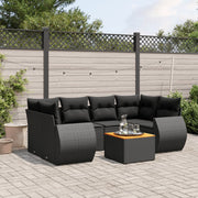 Loungeset 7-delig poly rattan zwart