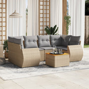 Loungeset 7-delig poly rattan beige