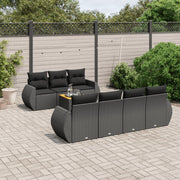 Loungeset 8-delig poly rattan zwart