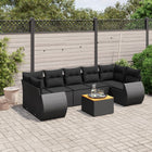 8-Delige Loungeset Met Kussens Poly Rattan Zwart